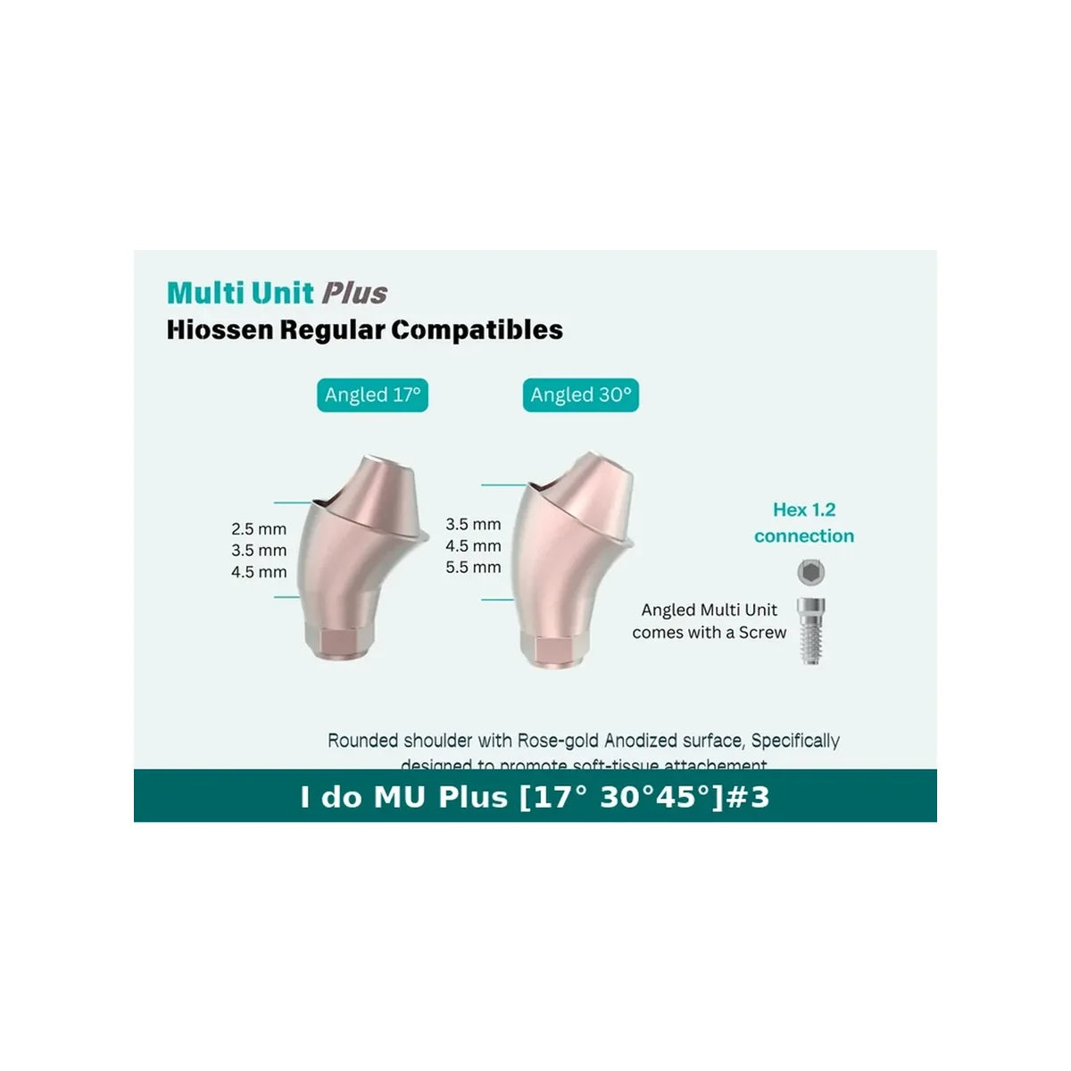 I-do MU Plus Multi Unit Abutment (17° / 30° / 45°)
