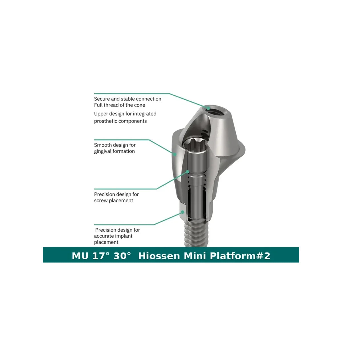 Hiossen Mini Platform MU Angulated Abutment (17° / 30°)