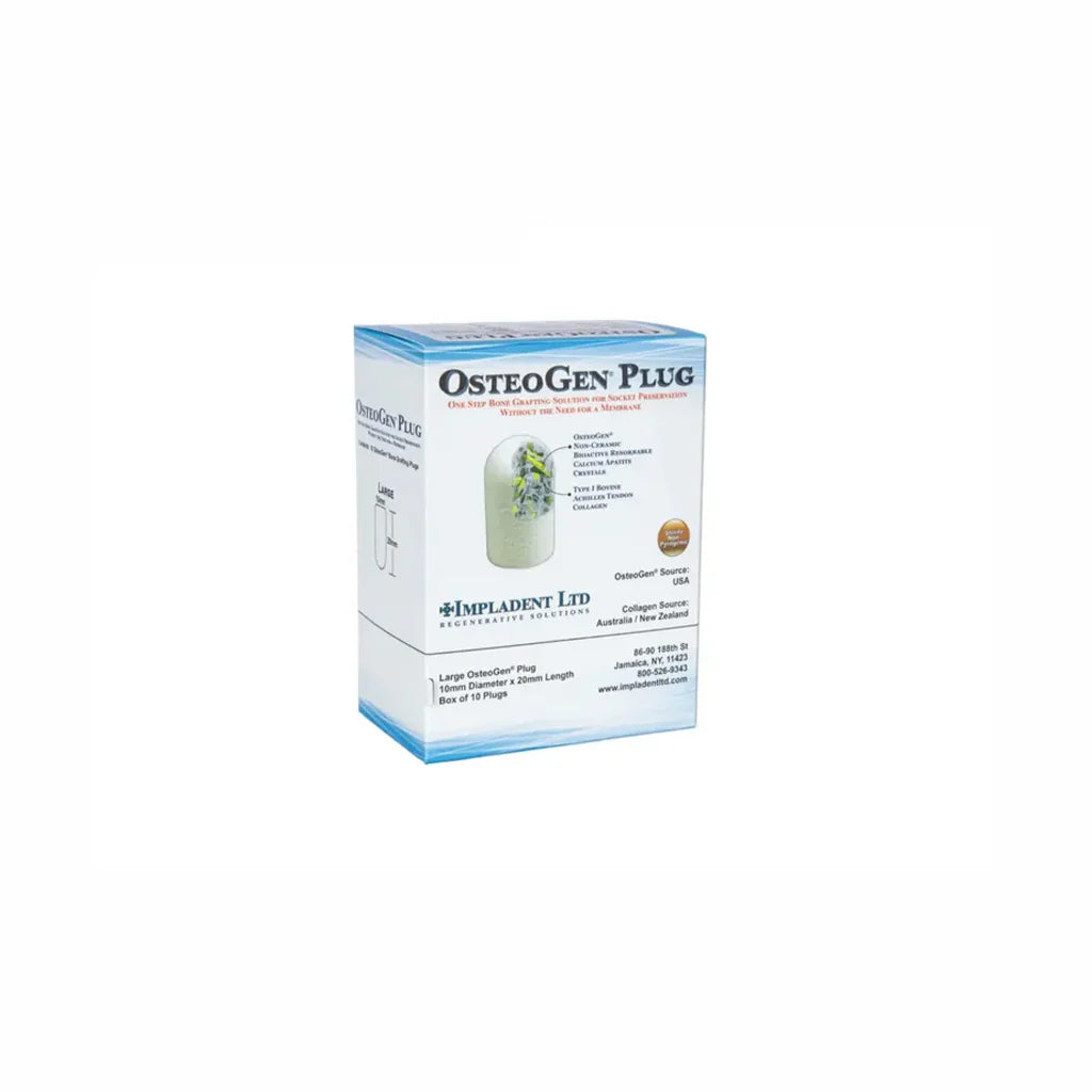 OsteoGen® Collagen Plug — 10 × 20 mm (Large)