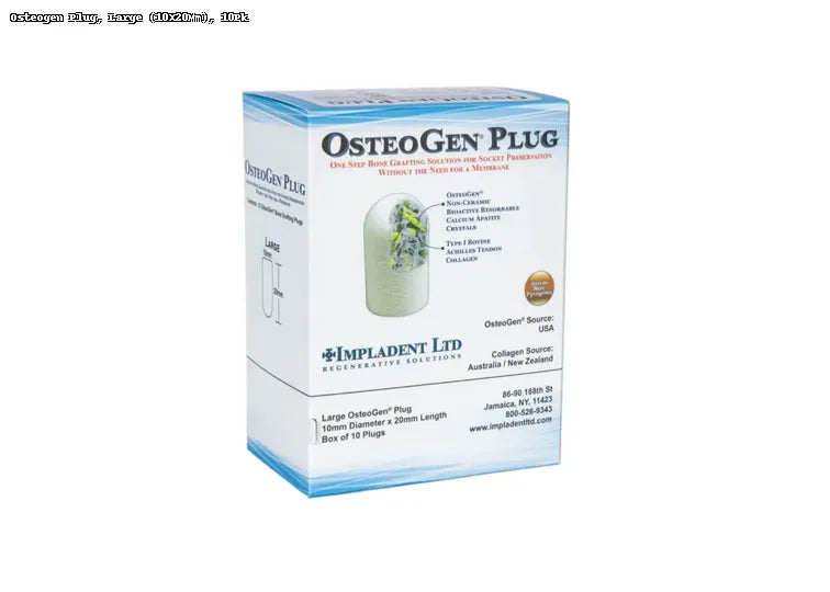 OsteoGen® Collagen Plug — 10 × 20 mm (Large)